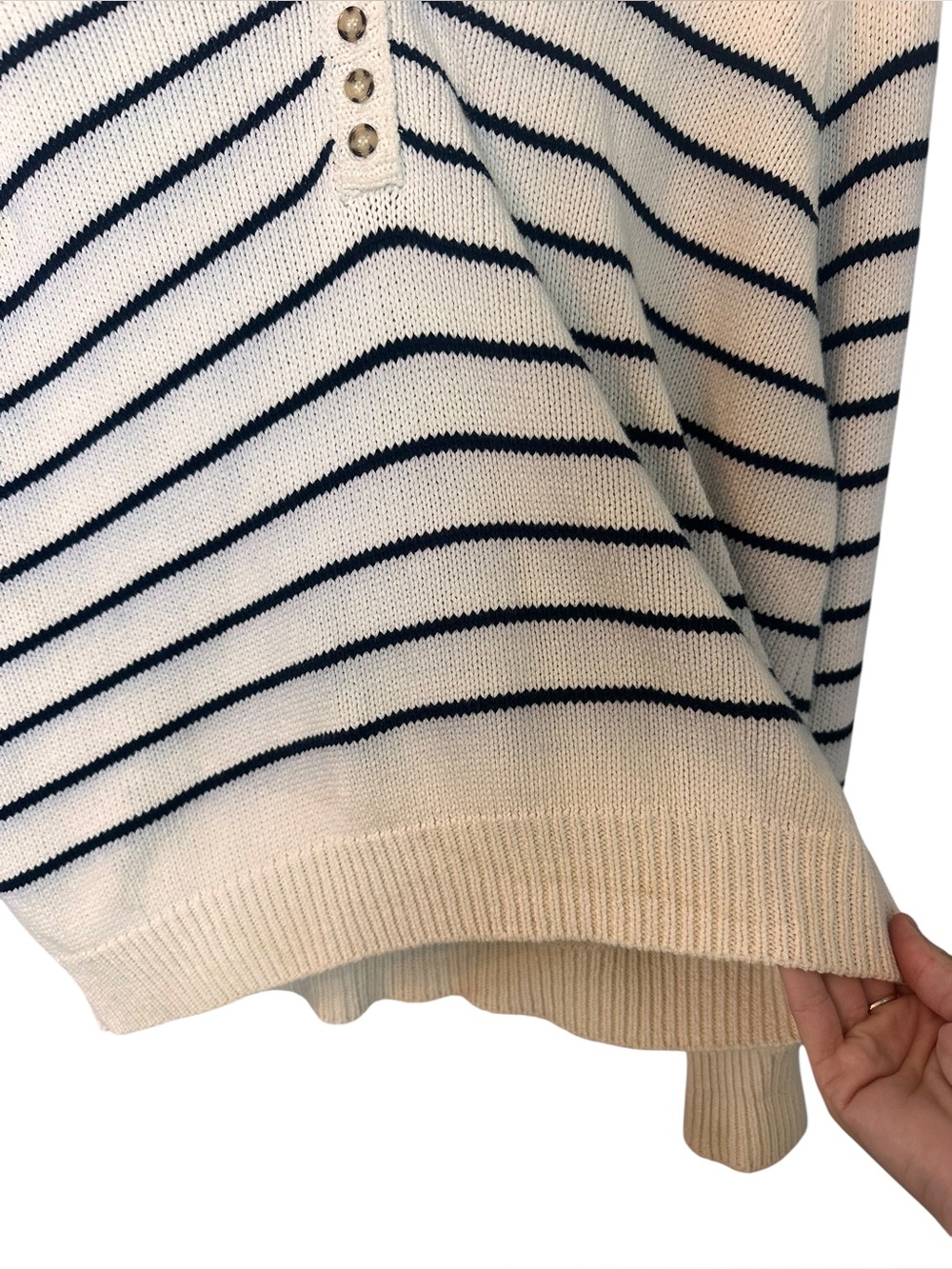 Sezane LÉONTINE JUMPER, Navy/Ecru, Extra Small - Picture 4 of 8